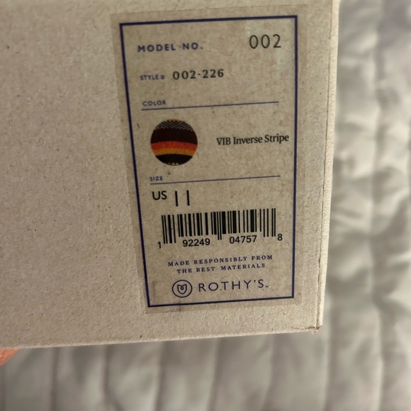 Rothy’s VIB Inverse Stripe Points NIB - Picture 3 of 5